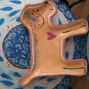 PuppyDog TerraCotta Hand Made Trinket Tray NEW